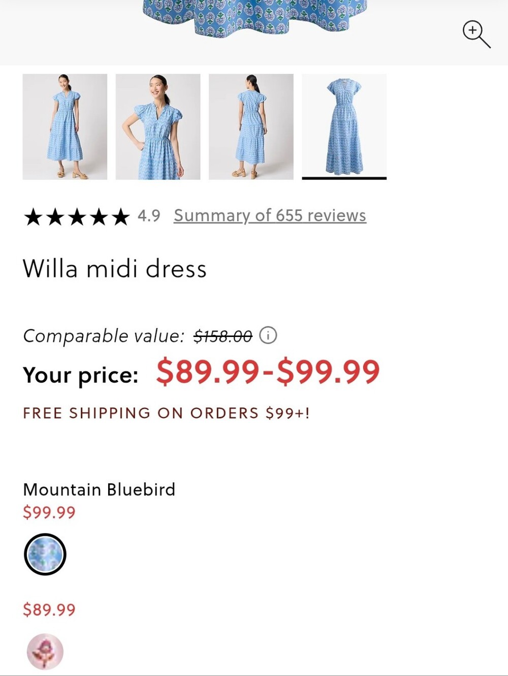 Light Blue Floral V-Neck Maxi Dress Willa - Picture 5 of 9